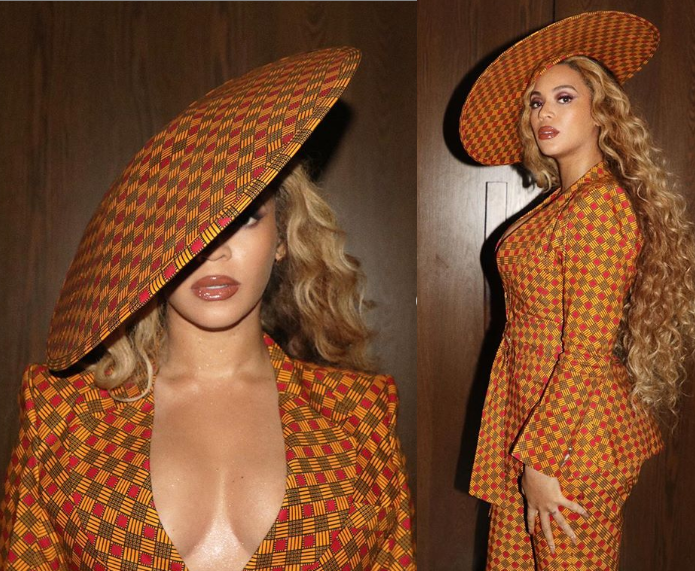 Beyonce rocks stylish ankara suit as she attends exhibition opening with Jay-Z in Beverly Hills(Photos)