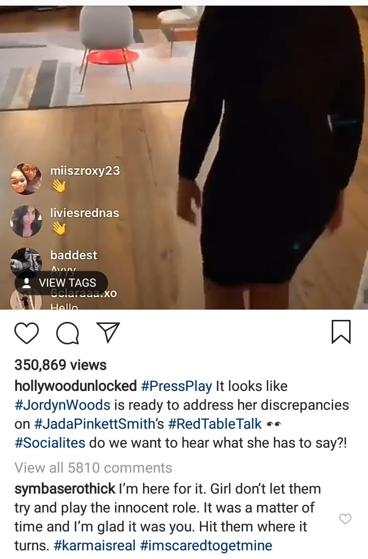 Jordyn Woods to appear on Jada Pinkett-Smith