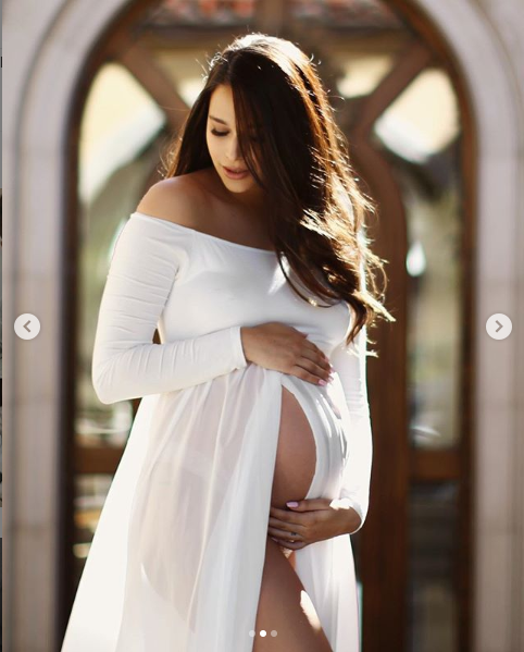 April Love Geary shares adorable new photo of newborn daughter Lola and throwback baby bump images?