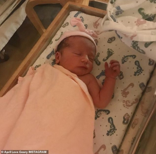 April Love Geary shares adorable new photo of newborn daughter Lola and throwback baby bump images?