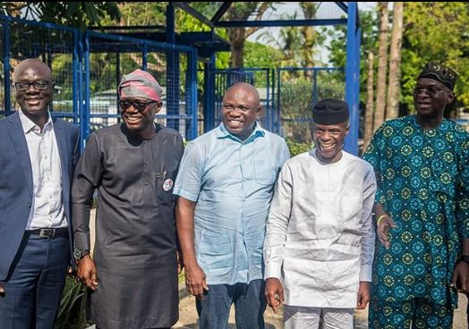 Photos:?VP Osinbajo holds consultations with Governor Akinwumi Ambode, Fashola, Sanwo-olu at Bola Tinubu
