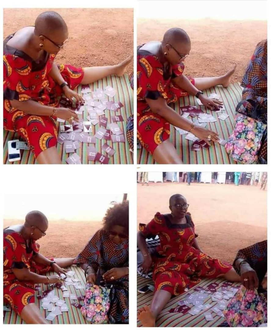 Remember the woman that brought a mat to her polling unit during the presidential election? See what she brought today (photo)