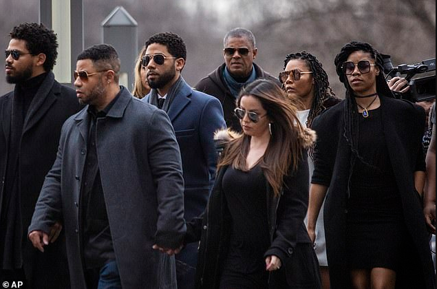 Jussie Smollett arrives court where he pleads not guilty on 16-count indictment