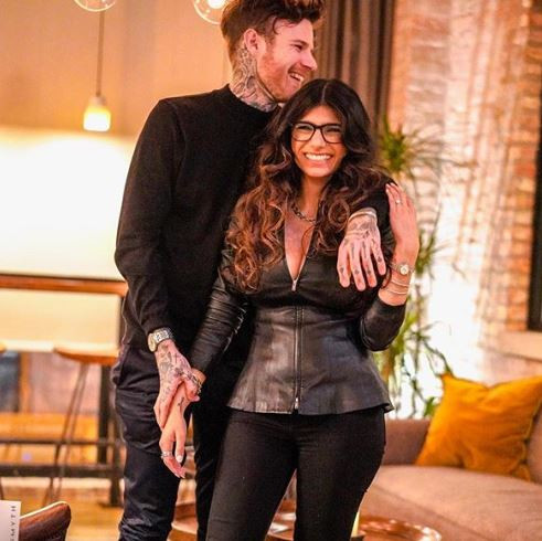 Social media goes wild as former Lebanese pornstar, Mia Khalifa gets engaged to her longtime boyfriend, Robert Sandberg
