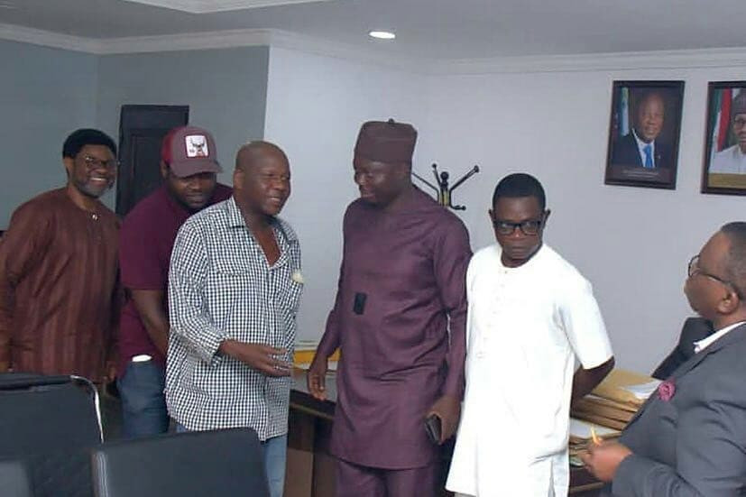 Photos: Baba Suwe meets Minister of Health, Prof Isaac Adewole