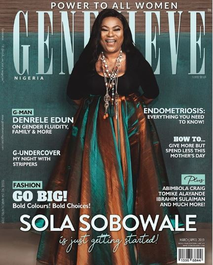Nollywood actress, Sola Sobowale covers the latest edition of Genevieve Magazine (Photos)