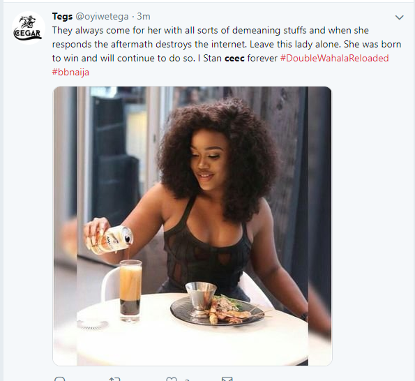 ?#BBNReunion: Twitter Nigeria reacts after Cee-C claimed that Alex and Tobi had sex in her hotel room in SA (Screenshots)