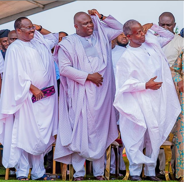  Caption this photo of Vice President Yemi Osinbajo, Governor Akinwunmi Ambode and Governor Abiola Ajimobi