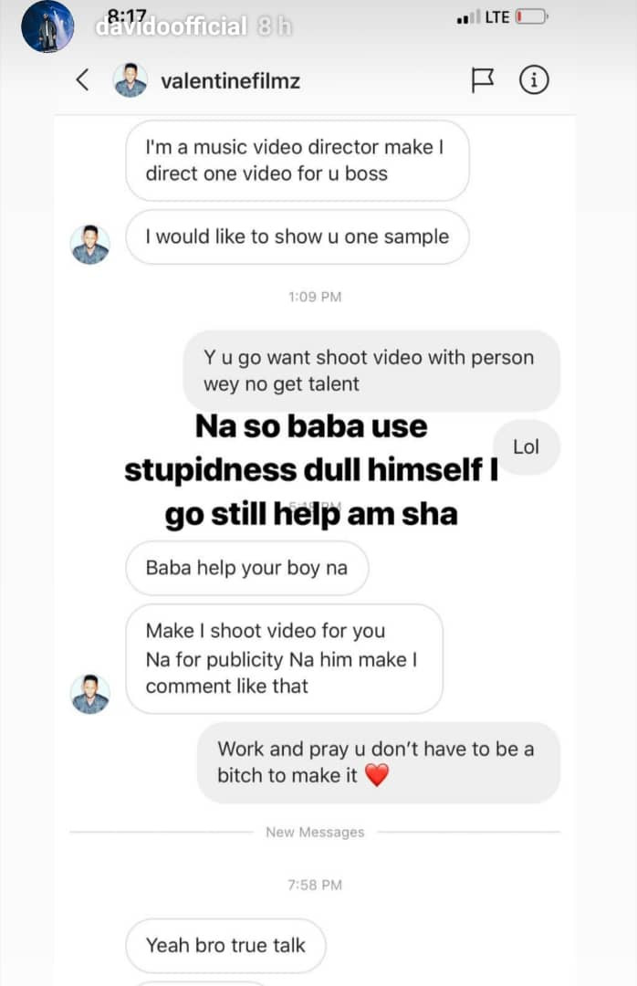 Davido calls out music director who called him talentless sometime back but is now begging to work with him