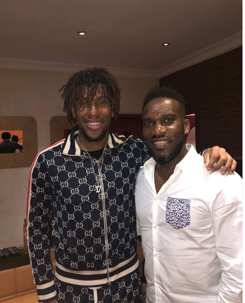 Cool new photo of football legend, JayJay Okocha and his nephew Alex Iwobi