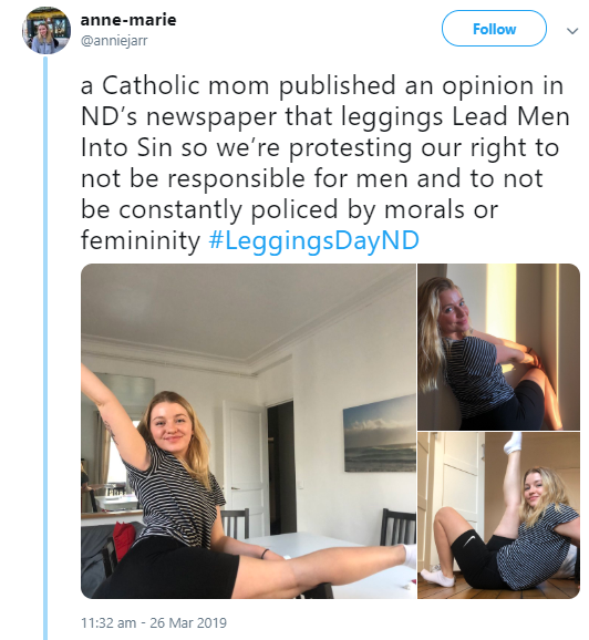 Women protest by wearing leggings after a mother with 4 sons begged them to stop wearing leggings (photos)
