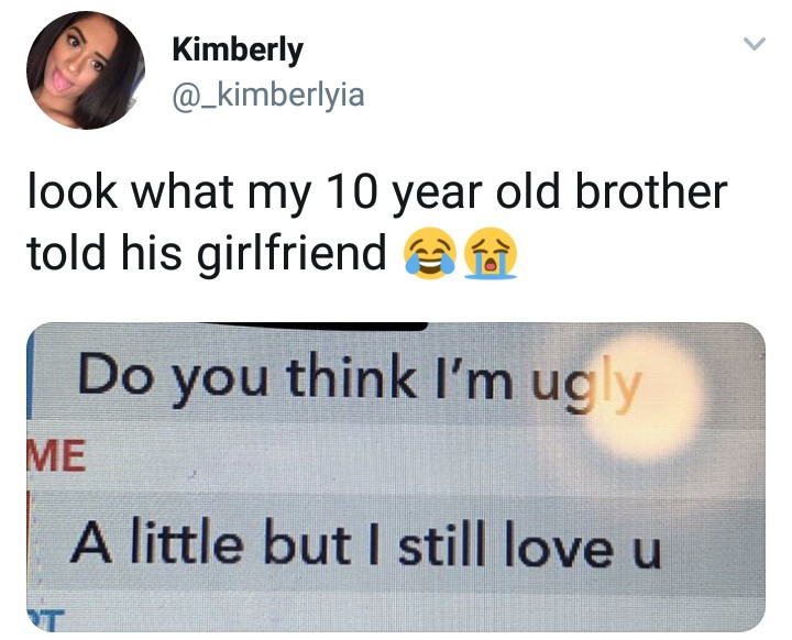 Hilarious reply from a little boy to his girlfriend who asked if she
