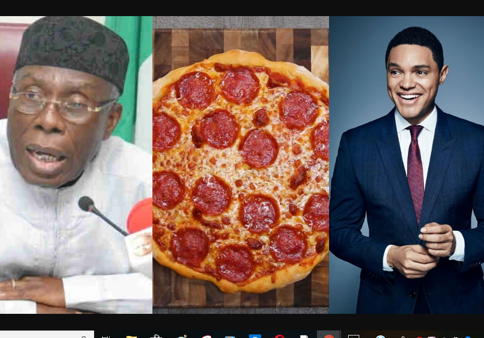 Mixed reactions follow as Trevor Noah trolls Minister of Agriculture, Audu Ogbeh over his pizza comment (Screenshots)