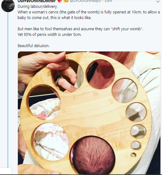 Nigerian medical doctor has a word for men who boast that their male member can shift a woman