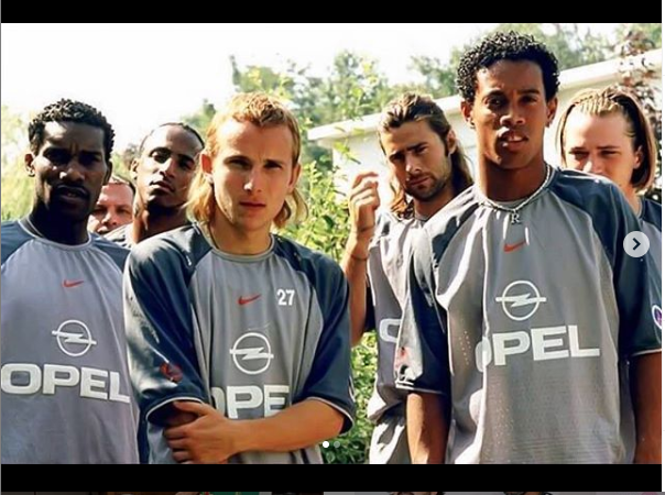 Throwback photo of Okocha,?Ronaldinho and Pochettino during their PSG days