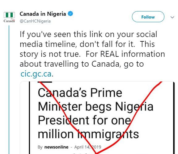 ?We didn?t beg President Buhari for one million immigrants? ? Canadian embassy tells Nigerians