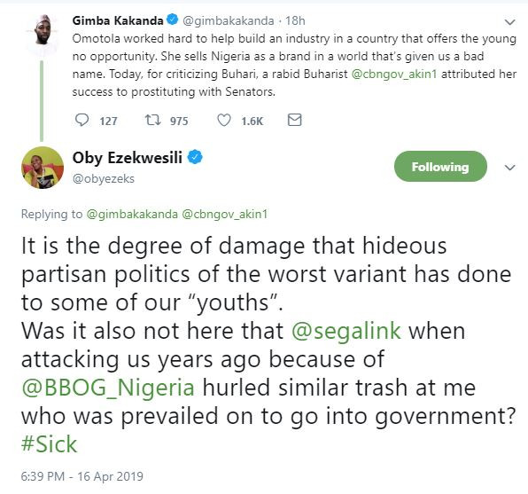 Nigerians take sides as Segalink and Oby Ezekwesili drag each other over 