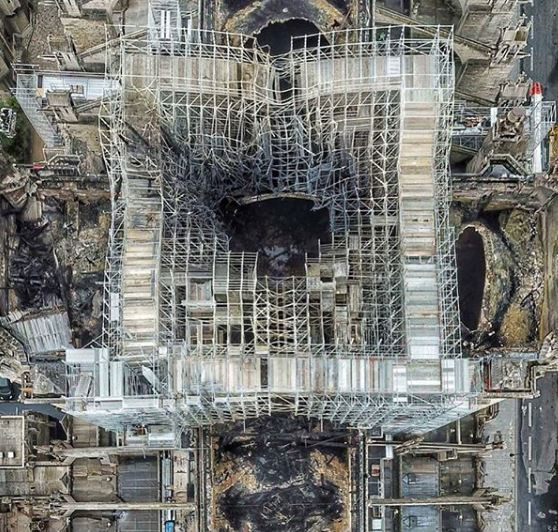 Drone photos reveal the devastating scale of the Notre Dame Cathedral fire
