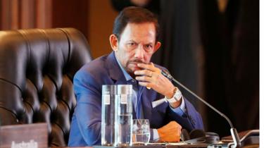 Brunei's Sultan Hassanal Bolkiah is pictured in Papua New Guinea in November 2018