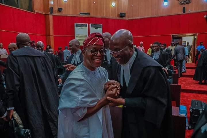 Photos of Governor Gboyetola Oyetola at the Court of Appeal