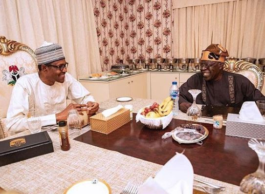 President?Buhari breaks Ramadan fast with the APC National Leader, Asiwaju Bola Tinubu (Photos)