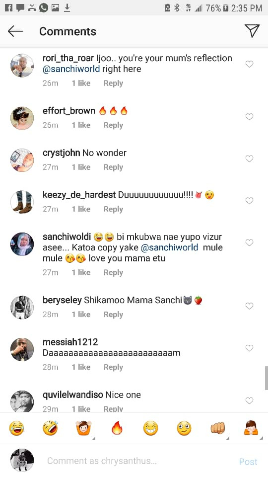 Tanzanian model, Sanchi shows off her endowed mom and fans are now convinced that her massive backside is natural?(See Photos)