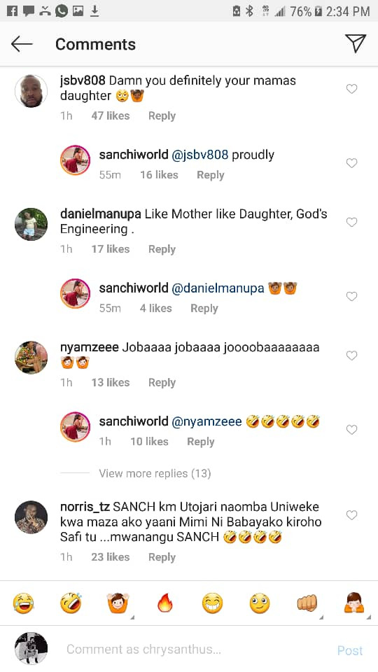 Tanzanian model, Sanchi shows off her endowed mom and fans are now convinced that her massive backside is natural?(See Photos)