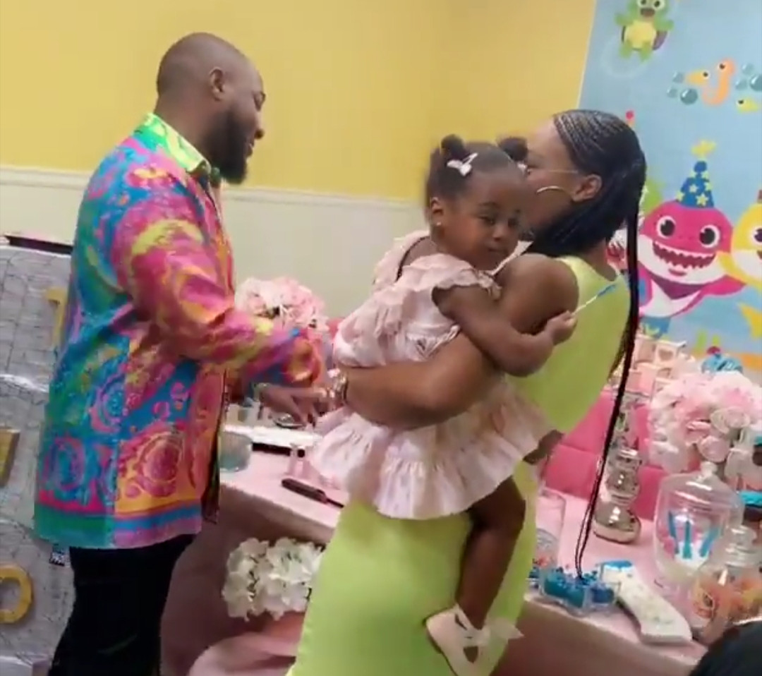Lovely video of Davido and his second babymama dancing at their daughter
