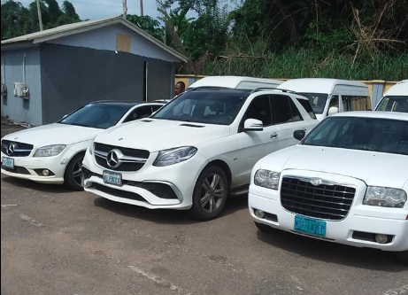 Photos: See the cars recovered from suspected internet fraudsters arrested by EFCC operatives in Delta