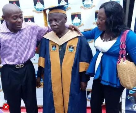 Photos:?80-year old man bags Msc degree form Lagos State University