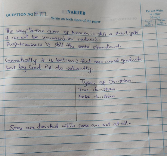 Check out the shocking answers a "born again" Christian student gave in her biology exams after she refused to accept expo