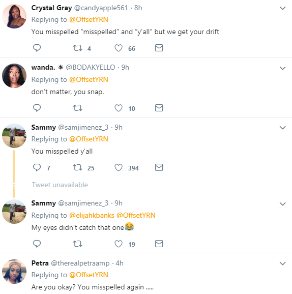Offset is mocked after he spelt "slavery" wrong while criticizing Alabama