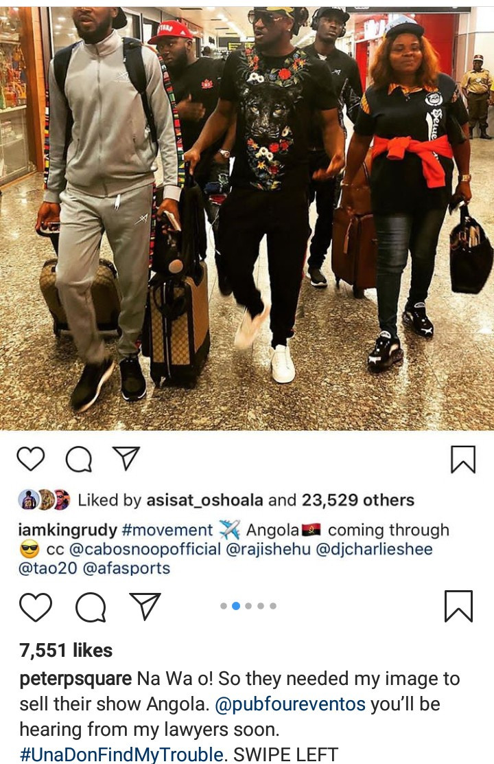 Peter Okoye calls out Angola show promoter for using his photo to make his twin brother