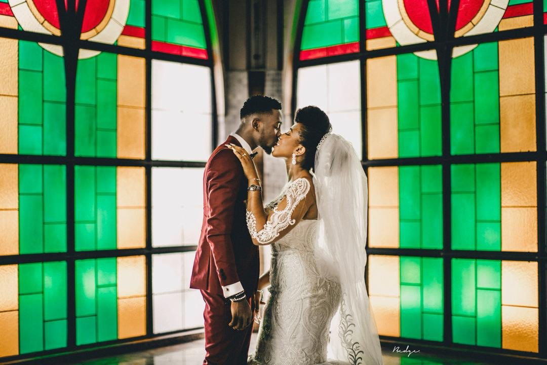 Super Eagles midfielder, Wilfred Ndidi shares lovely photos from his white wedding