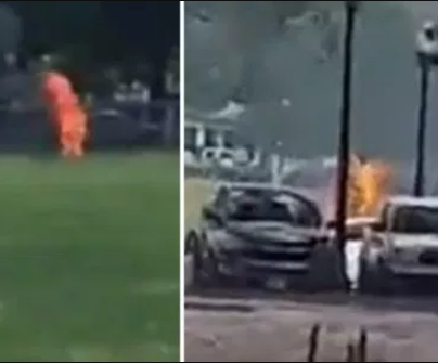 Man sets himself on fire on White House lawn (video)