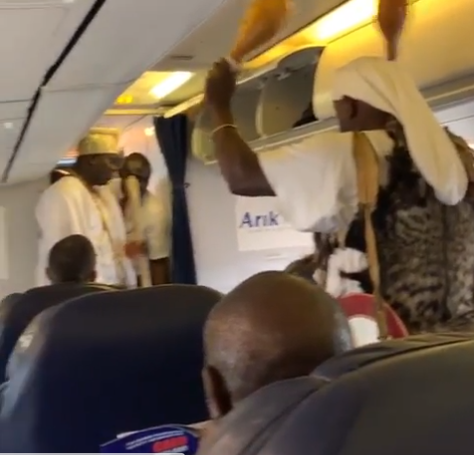 Nigerians plead the blood of Jesus on plane as Ooni of Ife