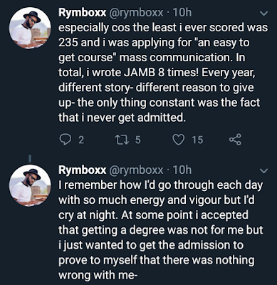 Graduate who wrote JAMB eight times before gaining admission shares his success story