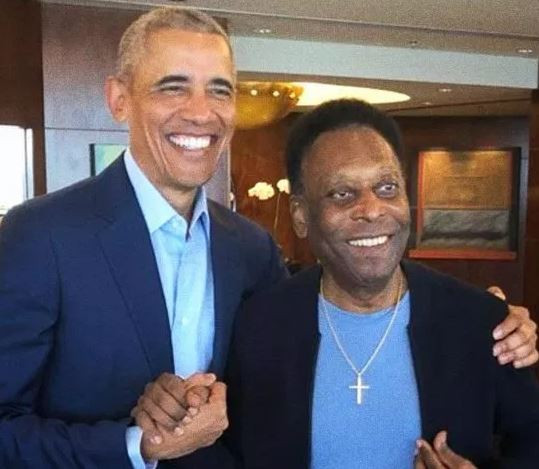 Photo: Obama meets football legend, Pele in?Sao Paulo, Brazil
