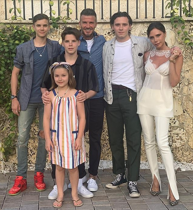 Adorable family photo of David Beckham, his wife, and their four children?