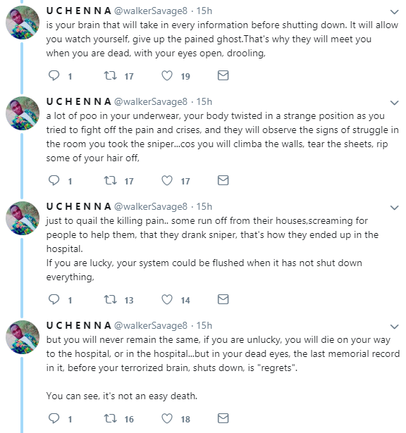Man explains in graphic details what happens after one drinks sniper to discourage suicidal people