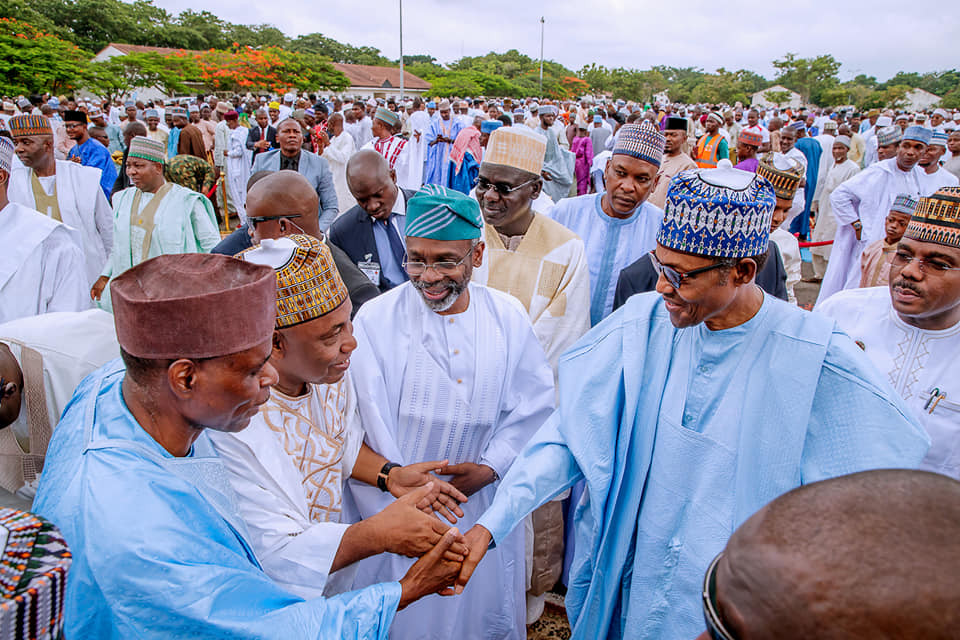 Photos: President Buhari attends Eid El Filtri prayers at the Mabilla Barracks (Photos)