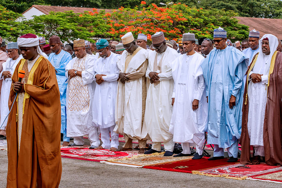 Photos: President Buhari attends Eid El Filtri prayers at the Mabilla Barracks (Photos)