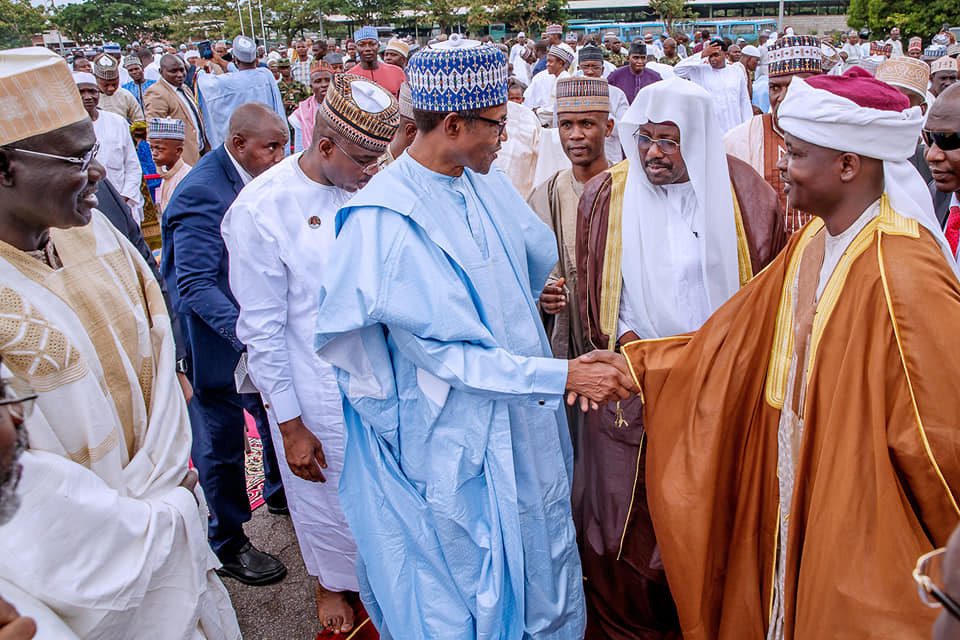 Photos: President Buhari attends Eid El Filtri prayers at the Mabilla Barracks (Photos)