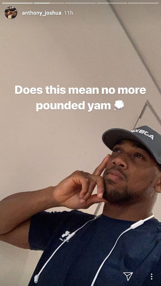 Anthony Joshua reveals new diet plan for his rematch with Andy Ruiz Jr as he considers leaving out Pounded Yam (Photos)