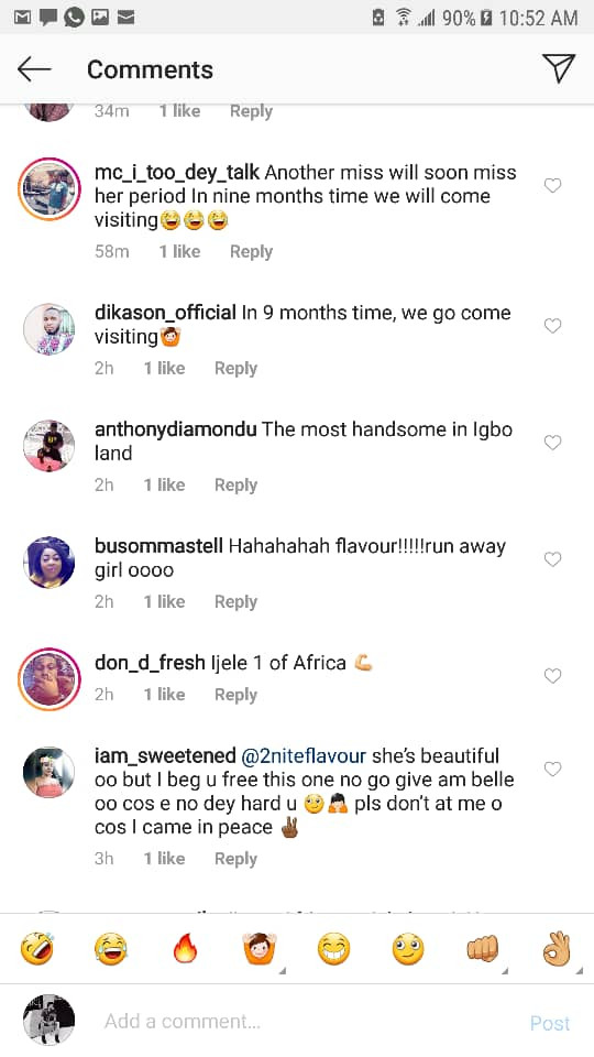 Social media users leave hilarious comments as Flavour shares photo of himself with newly crowned Miss USA, Cheslie Kryst (Screenshots)