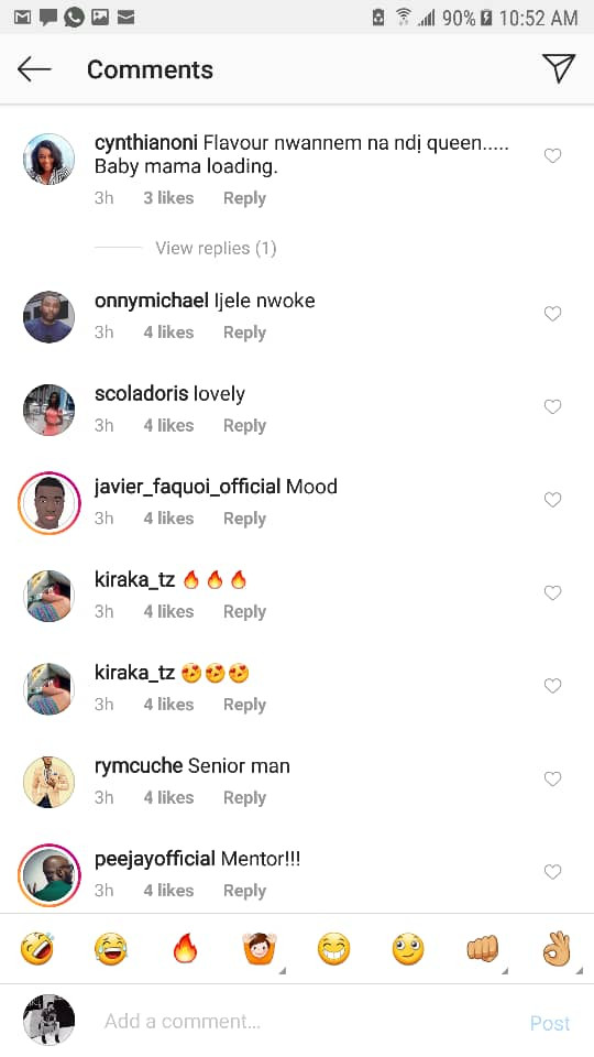 Social media users leave hilarious comments as Flavour shares photo of himself with newly crowned Miss USA, Cheslie Kryst (Screenshots)