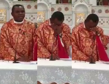 Video: Nigerian priest in Switzerland breaks down in tears after his parishioners sang him an Igbo song to celebrate his priestly anniversary