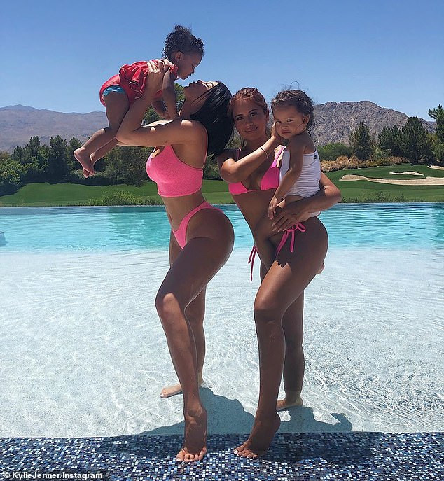 Kylie Jenner treats her BFF Anastasia Karanikolaou to a pool party as they flaunt their banging bikini body (Photos)