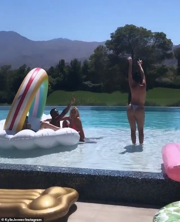 Kylie Jenner treats her BFF Anastasia Karanikolaou to a pool party as they flaunt their banging bikini body (Photos)