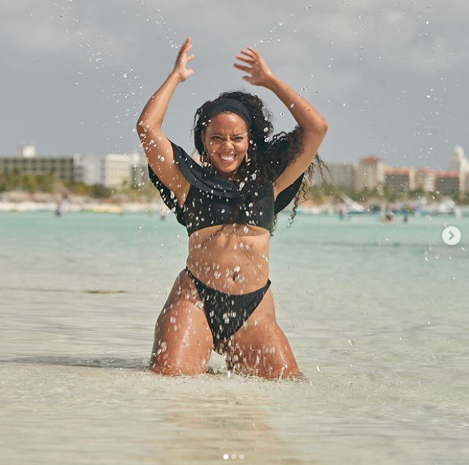 Topless Angela Simmons grabs her boobs as she puts her banging body on display (Photos)